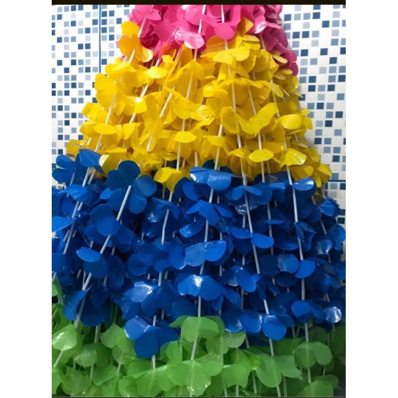 Kit Com 24 Colares Havaiano Pétalas de Plástico