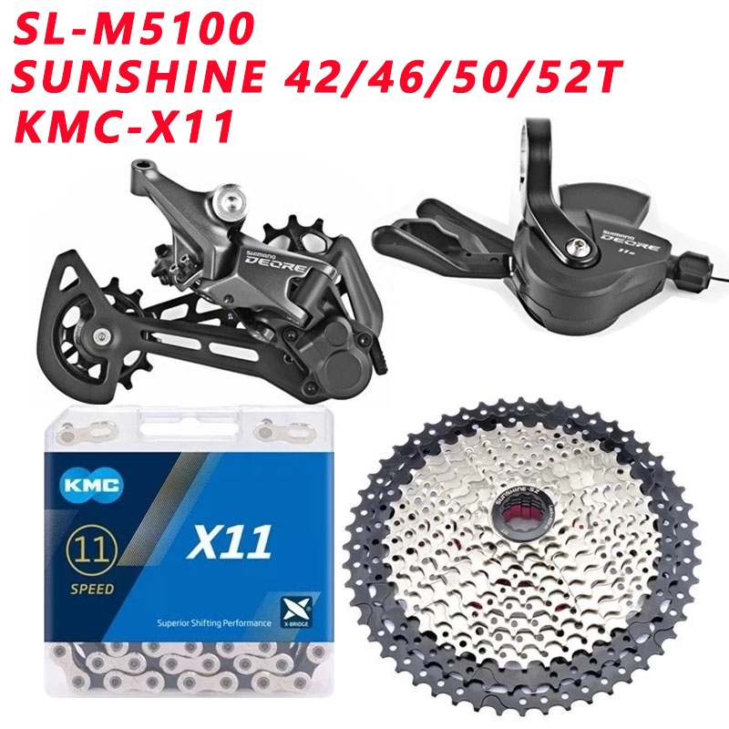 Shimano Deore M5100 1x11 Velocidades Desviadores Grupo 11 Velocidade Direita Alavanca De Câmbio RD KMC CN Corrente CS sunshine Cassete 46T 50T 52T