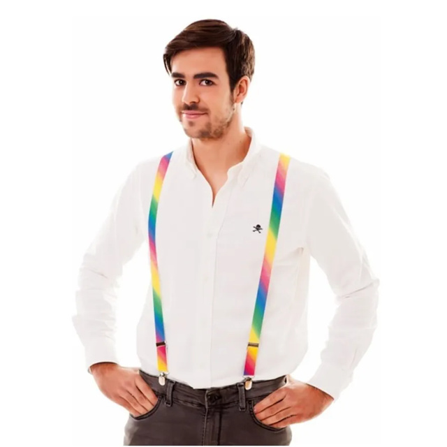 Suspens rio Ajust vel Listrado Arco ris Lgbt Gay Cosplay