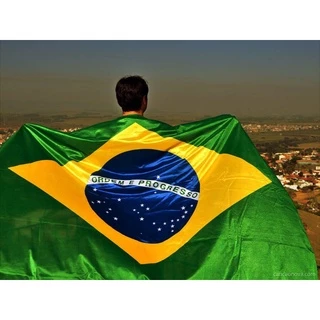 Bandeira Do Brasil Costurada 100% Poliester Ótima Qualidade Uso 2 Lados Tamanho Médio