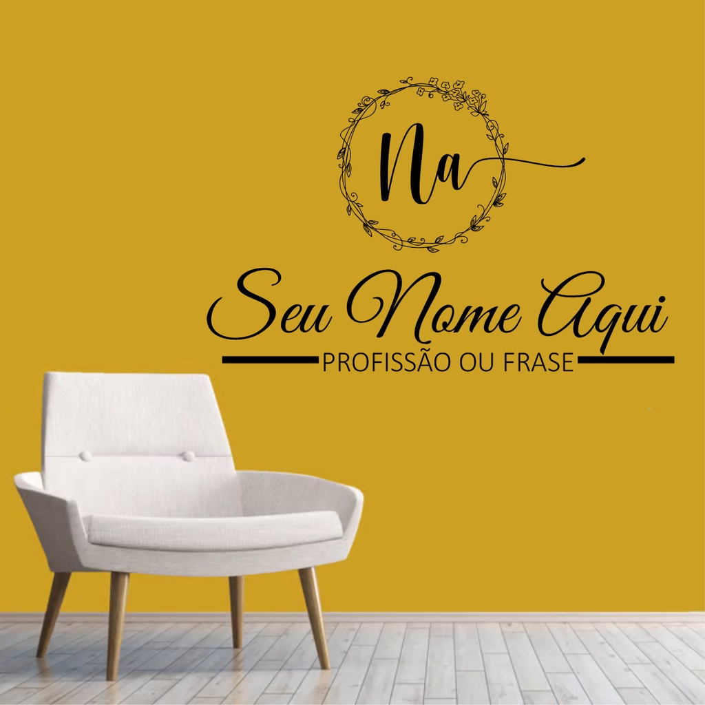 Adesivo De Parede Decorativo Salão De Beleza Logo Nome PERSONALIZADO