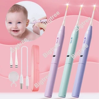 Limpador De Orelha De Bebê , Cera De Ouvido Infantil Com Luz Led Silicone Macio Ponta