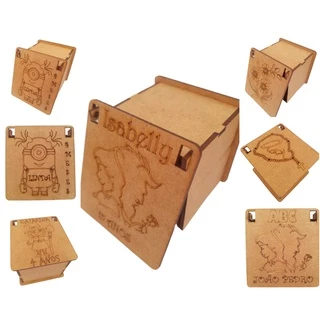 Kit 10 Caixa Caixinha Lembrancinha Personalizada Tema Festa Personagem A Bela e a Fera Ou Á Sua Escolha Mdf 9x7
