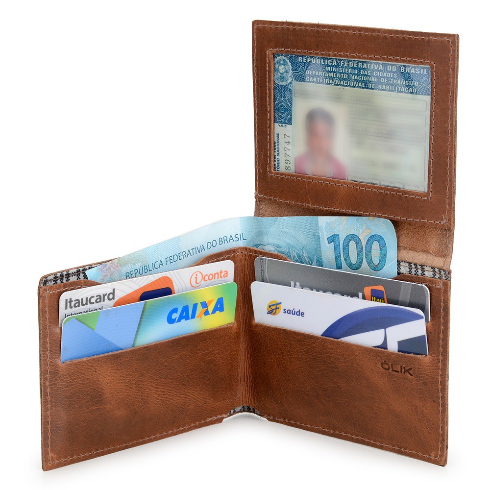 Carteira Masculina Porta Cartão Slim Premium + Caixa da Marca
