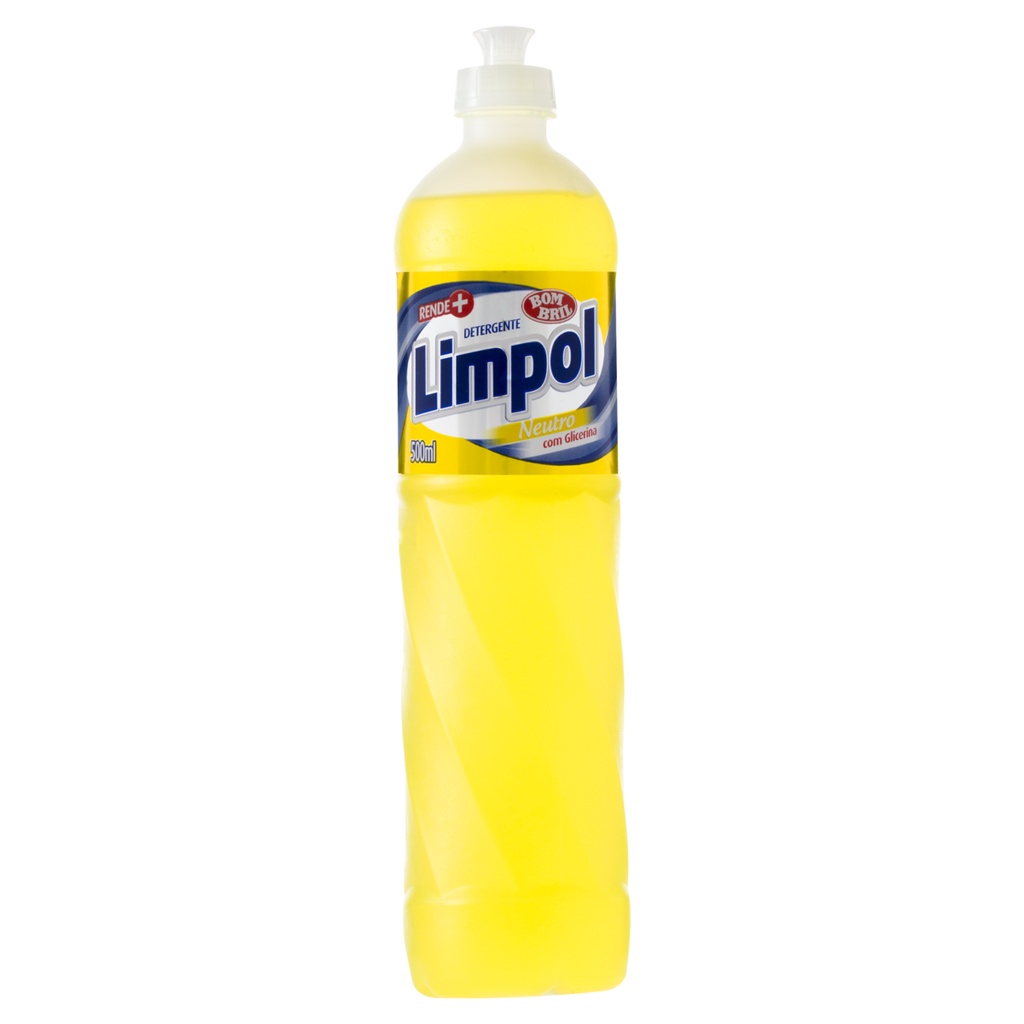Detergente Limpol Neutro líquido em squeeze 500 mL - 10 Unidades ...