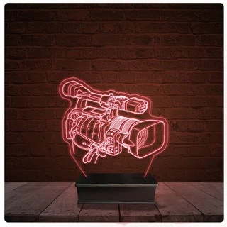 Abajur Luminária Acrílico Led - Câmera Cinema Teatro Filme