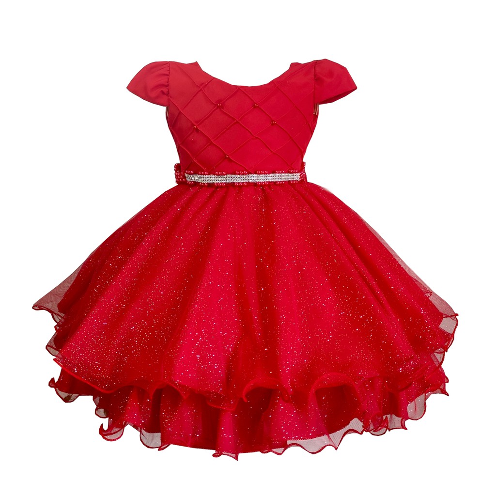 Vestido vermelho 2024 para menina