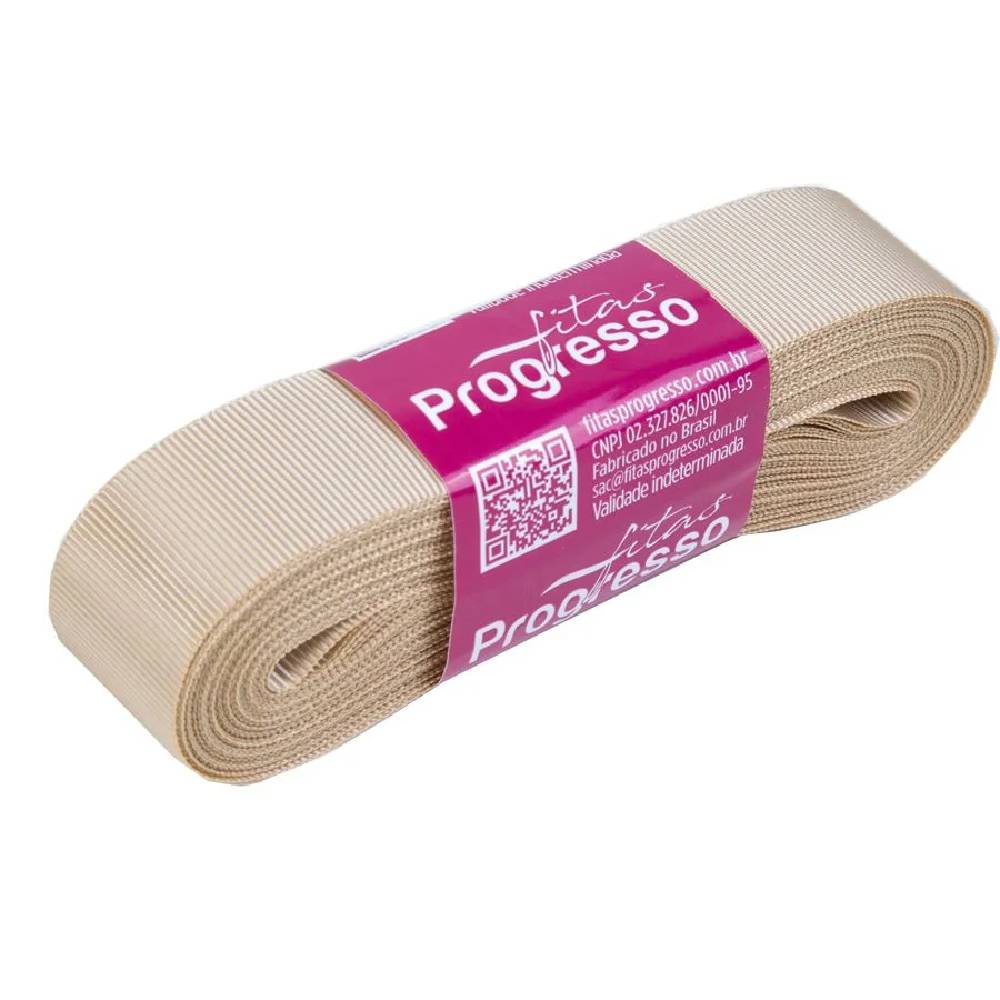 Fita Gorgurão Progresso 22mm nº5 10m 236 Bege - 1un