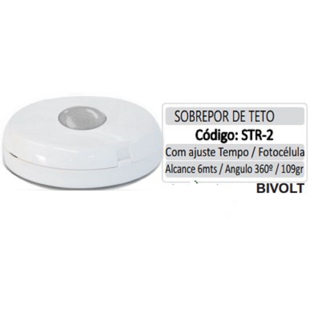 Sensor De Teto 360 Com LDR Bivolt Aplacel