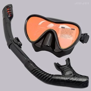 Máscara De Mergulho Profissional De Silicone Tubo De Respiração UV Anti-Embaciamento Vidro Temperado Óculos Com Snorkel Para Esportes Aquáticos
