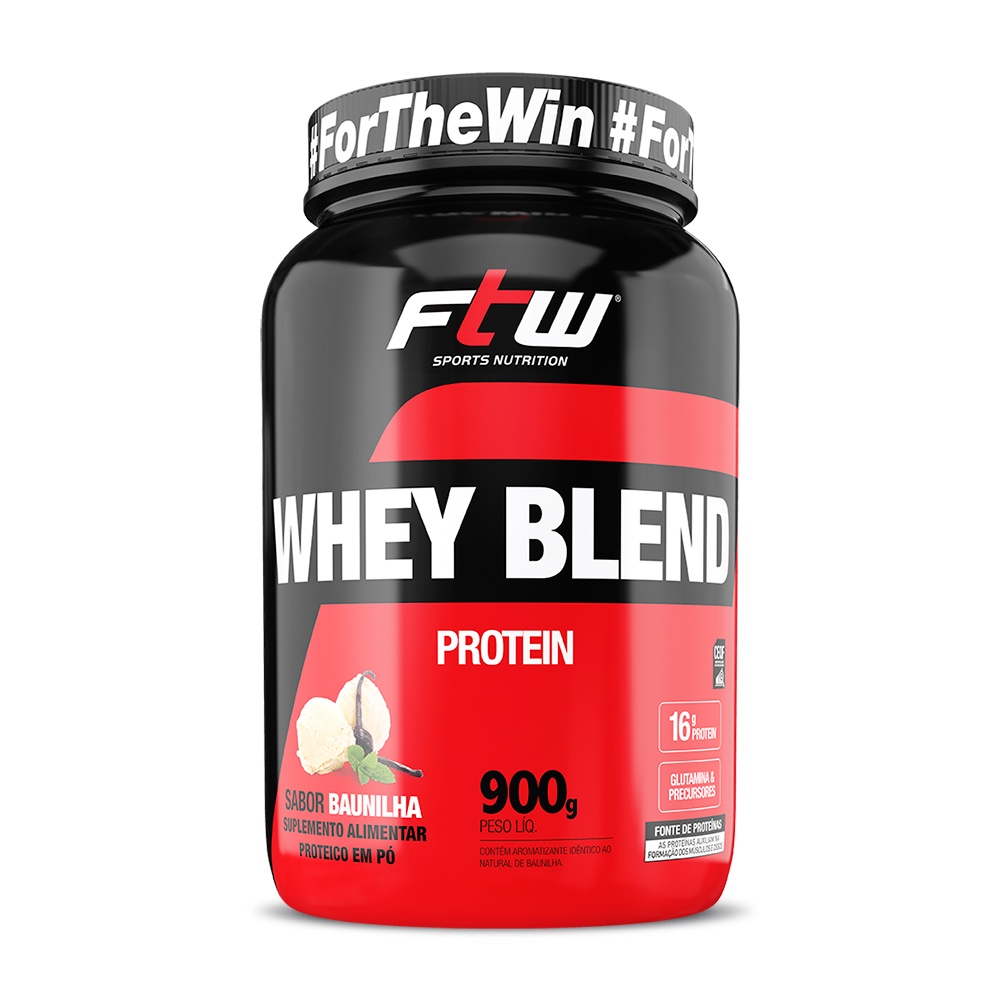 WHEY PROTEIN BLEND 900G – GANHO DE MASSA MAGRA E MUSCULAR – FTW