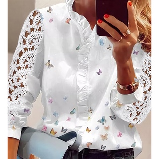 Mulheres Elegante Bordado Camisa OL Feminino Floral Chiffon Blusas Mujer De  Moda Femina Tops Brancos De Manga Longa