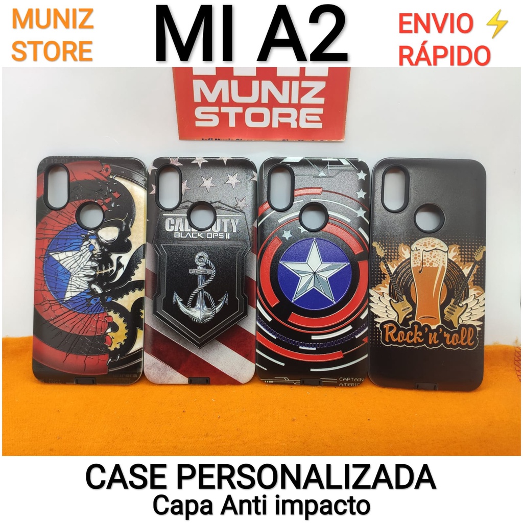 Capa Mi A2 Normal Emborrachada Capinha Personalizada Case Anti Impacto