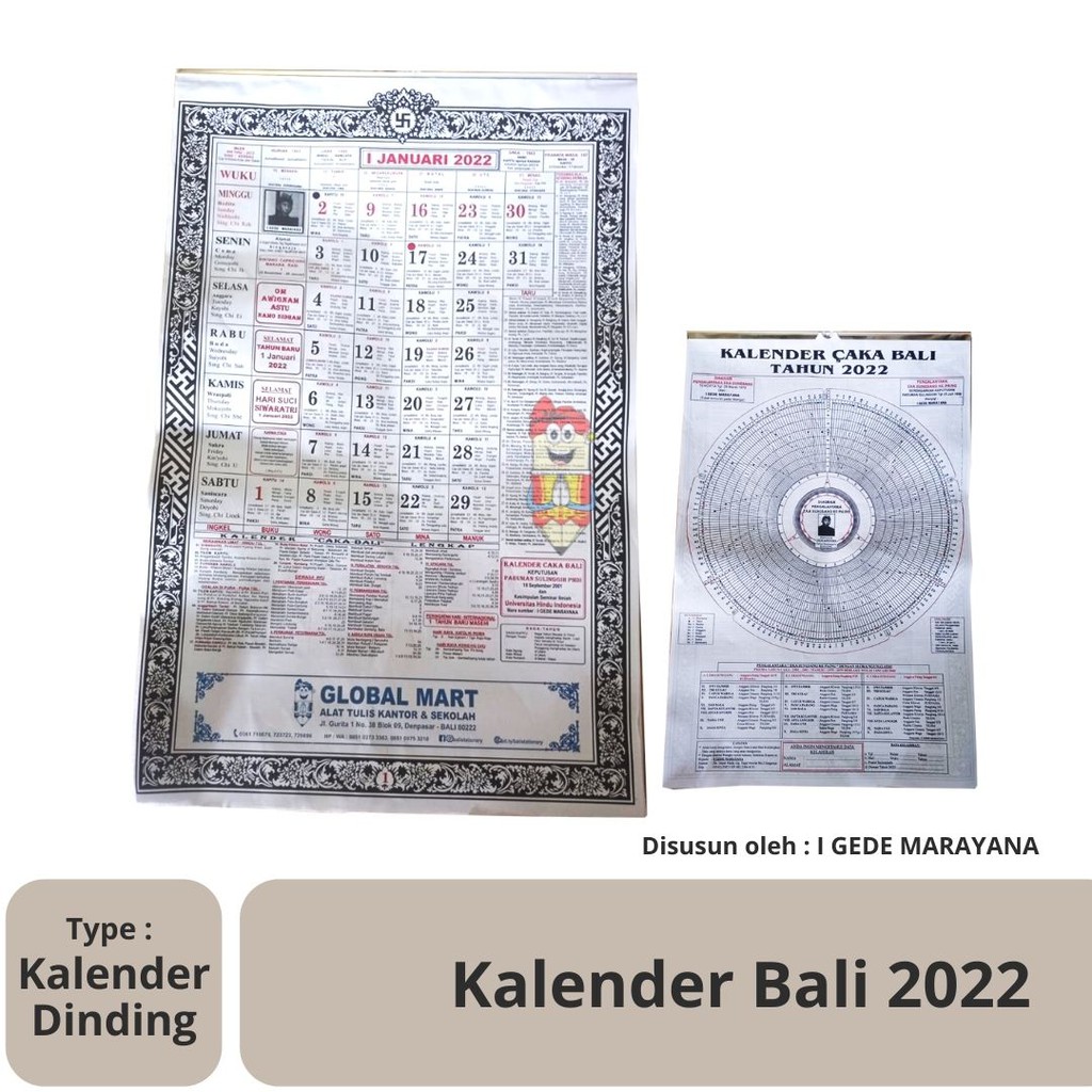 Calendário Bali/Parede Completo | Shopee Brasil