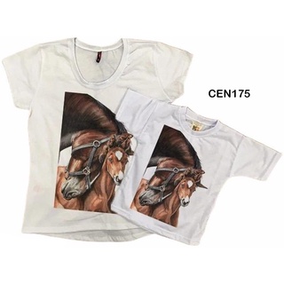 Camiseta Mae e Filho Cavalo e Cavalinho Country