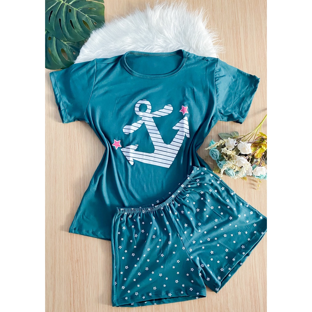 pijama de dormir feminino conjunto estampado malha suede | Shopee Brasil