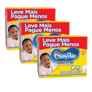 Kit 03 Toalhas Umedecidas MamyPoko Dia&Noite Toque Suave - 600 Unidades