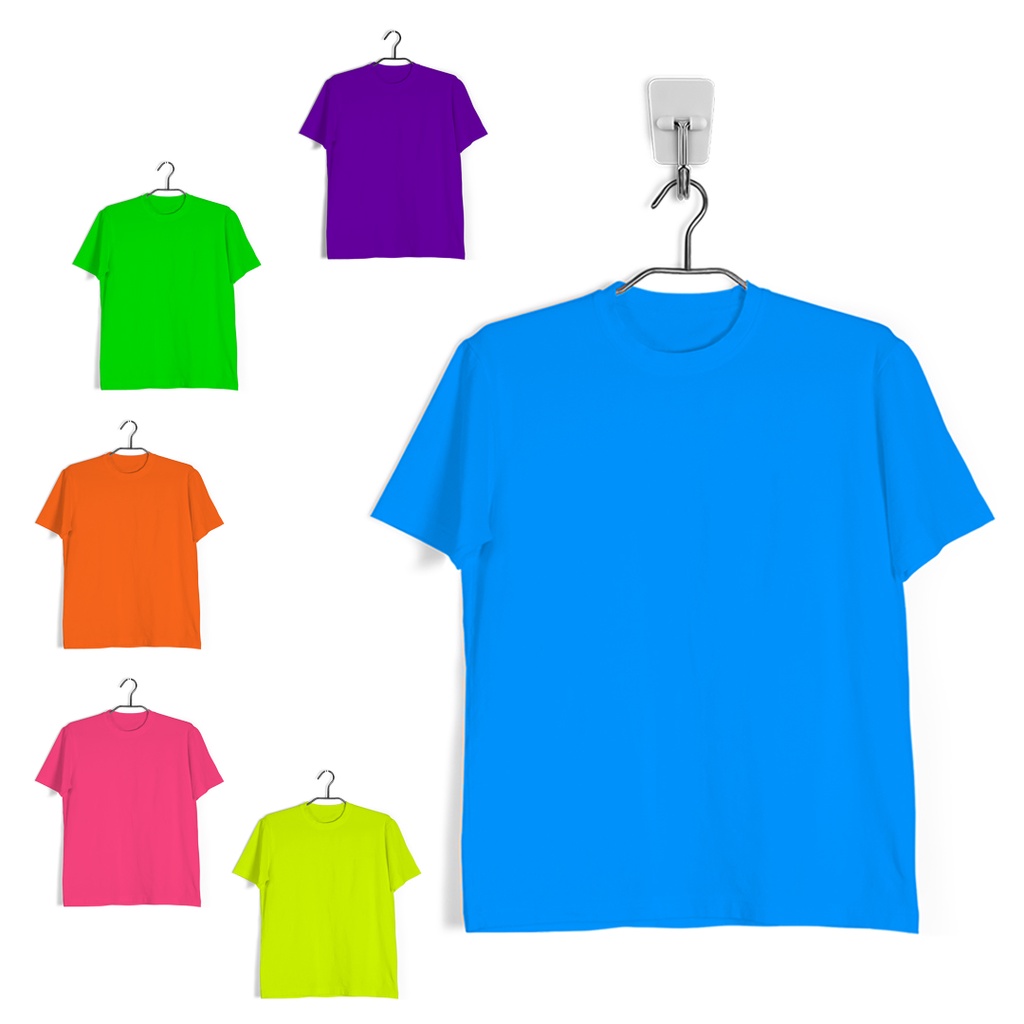 Camiseta Azul Neon Adulto  Poliéster Para Sublimação