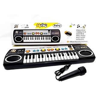 Piano Teclado Musical Karaokê Infantil com 25 Teclas e Microfone para  Iniciantes