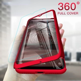 360 Caixa Do Telefone Com Proteção De Vidro Temperado Para Xiaomi Redmi 9 9 T 9C 9A 8A 8 7A 7 6 6A Caso De Corpo Inteiro