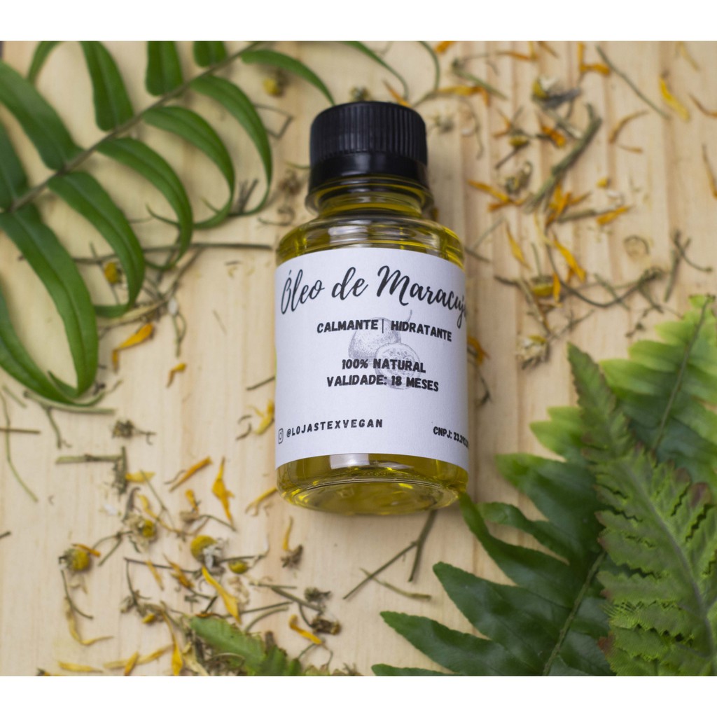 Óleo Vegetal de Maracujá 100mL | Demaquilante, Hidratante e Combate Oleosidade Capilar - 100% Natural e Puro