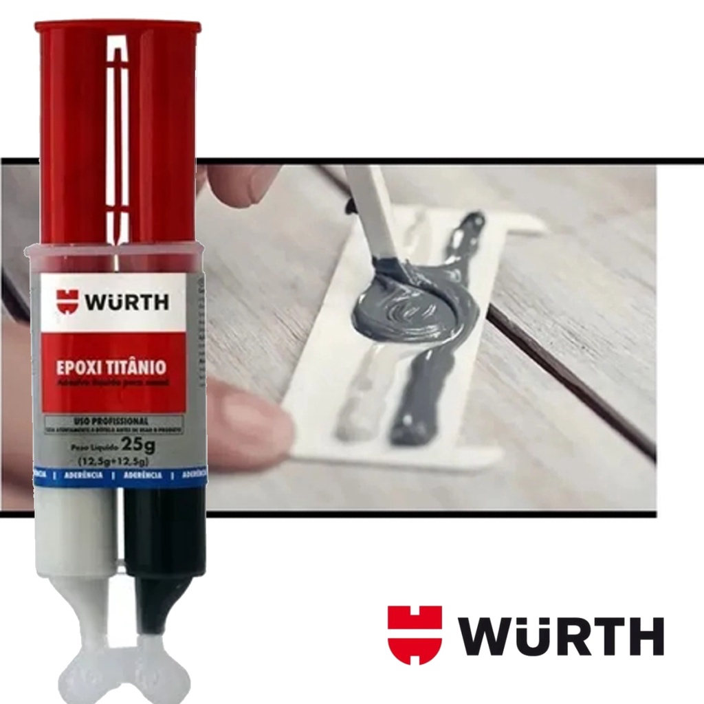 Wurth Cola Veda Adesivo Resina Epoxi Titanium Metal Ferro Aço Titanio