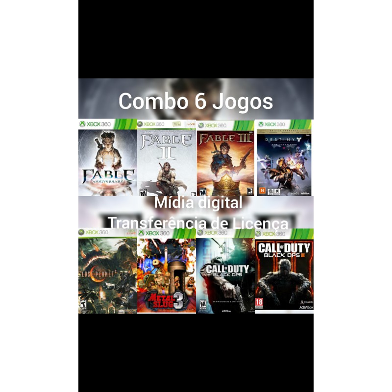 Jogos Xbox 360 transferência de Licença Mídia Digital - COMBO