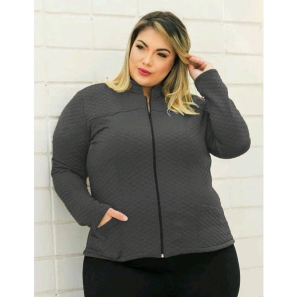 Jaqueta matelasse store feminina plus size