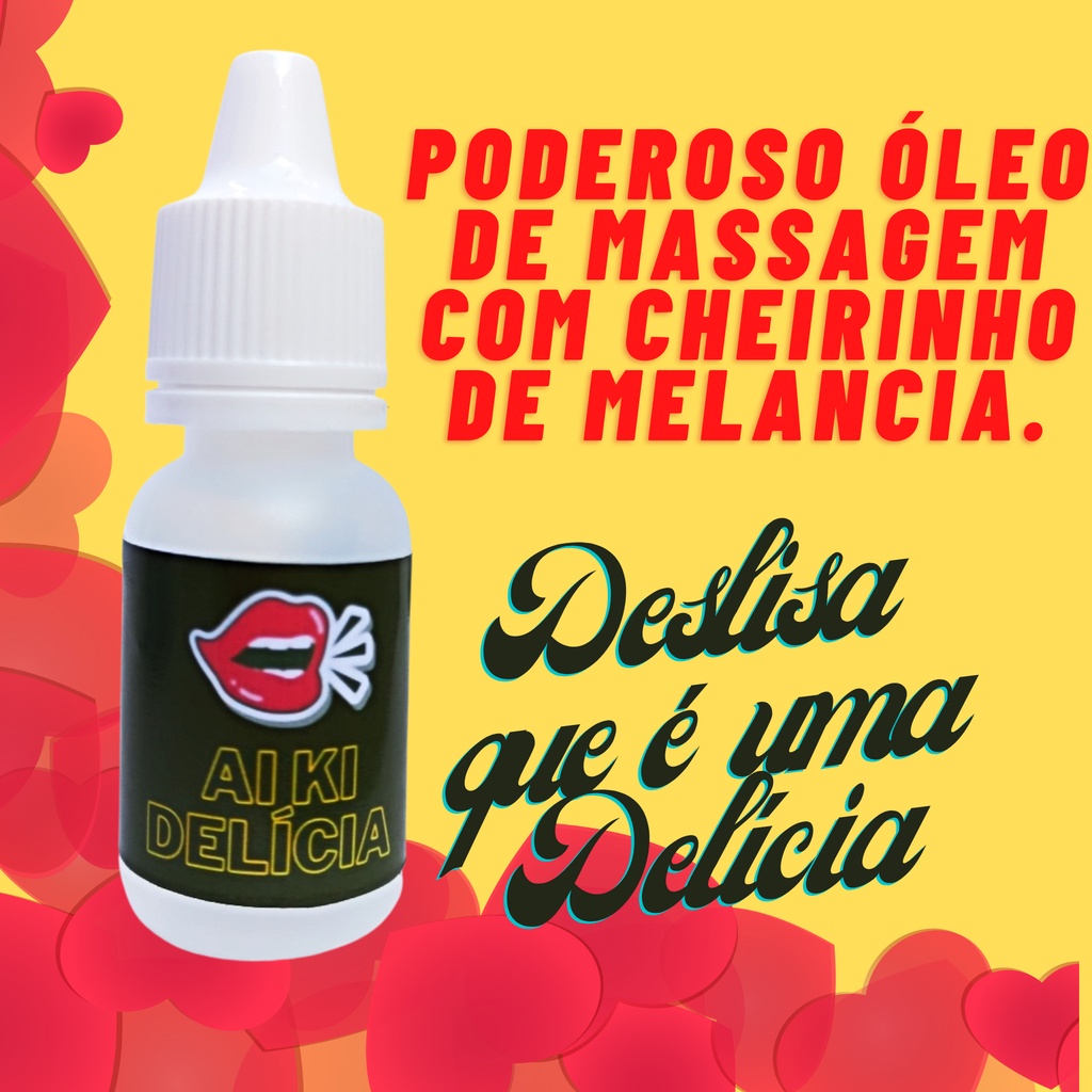 Óleo Para Massagem Sex Shop Revenda Aí Ki Delícia Melância10 Ml  