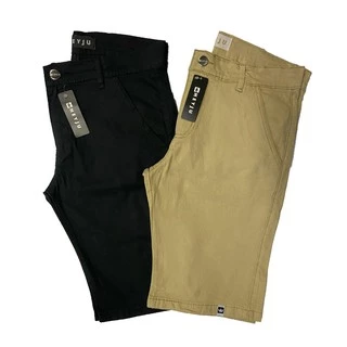Kit 2 Bermudas Masculinas De Sarja Colorida Lycra