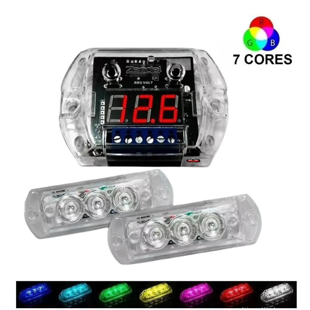 Kit Strobo Automotivo Rgb 7 Cores 12 Efeitos + Voltimetro O Melhor e ...