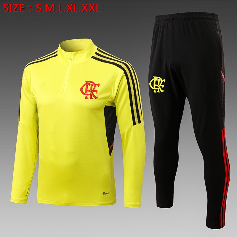Novo 2023 Fato De Treino Masculino Roupa Esportiva Para Crianças Adultas Camisa Uniforme De Futebol Criança Moletom Esportivo Jogging Amarelo 22-23 OH7L