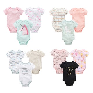 KavKas 3pcs baby Unicorn Jumpsuit Recém-Nascido De Manga Curta Boy Girl Romper Bebê Bonito