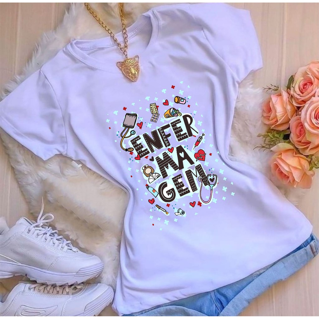 Blusa T-shirt Feminina Enfermagem
