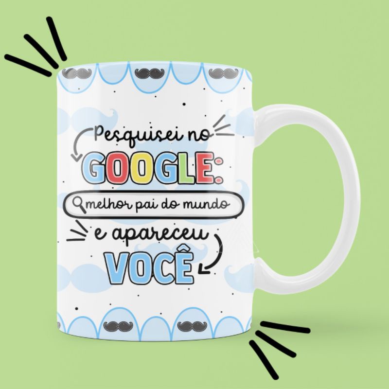 Caneca de Porcelana Flork PESQUISEI AMOR DA MINHA VIDA NO GOOGLE E APARECEU  VOCÊ - Boneco de Palito MEME ZLprint Presente Dia dos Namorados