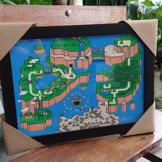 Poster Quadro Moldura Jogo Super Mario World Pixel 32x23 #47