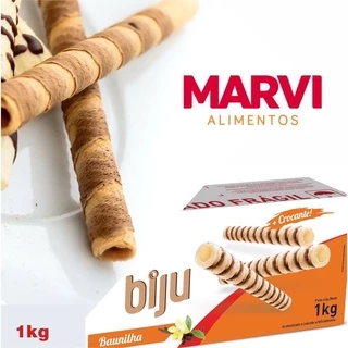 Canudo Biju Crocante Biscoito Baunilha 1 Kg - Marvi