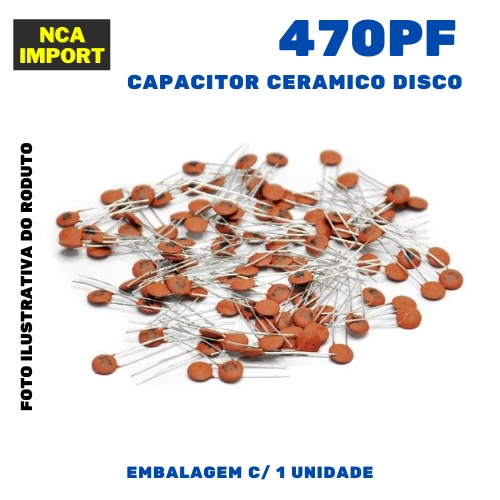 10 Condensatori Ceramici A Disco 470pF 2kV RM5 Passo Radiale - Nuovi