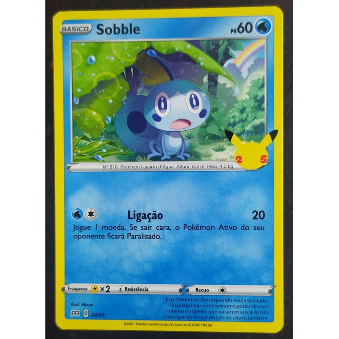 Sobble (carta normal e versão Golpe Fluido) - Pokémon TCG Cards (original  em português)