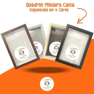 Quadro Moldura Caixa 20x30 Com Vidro E Fundo