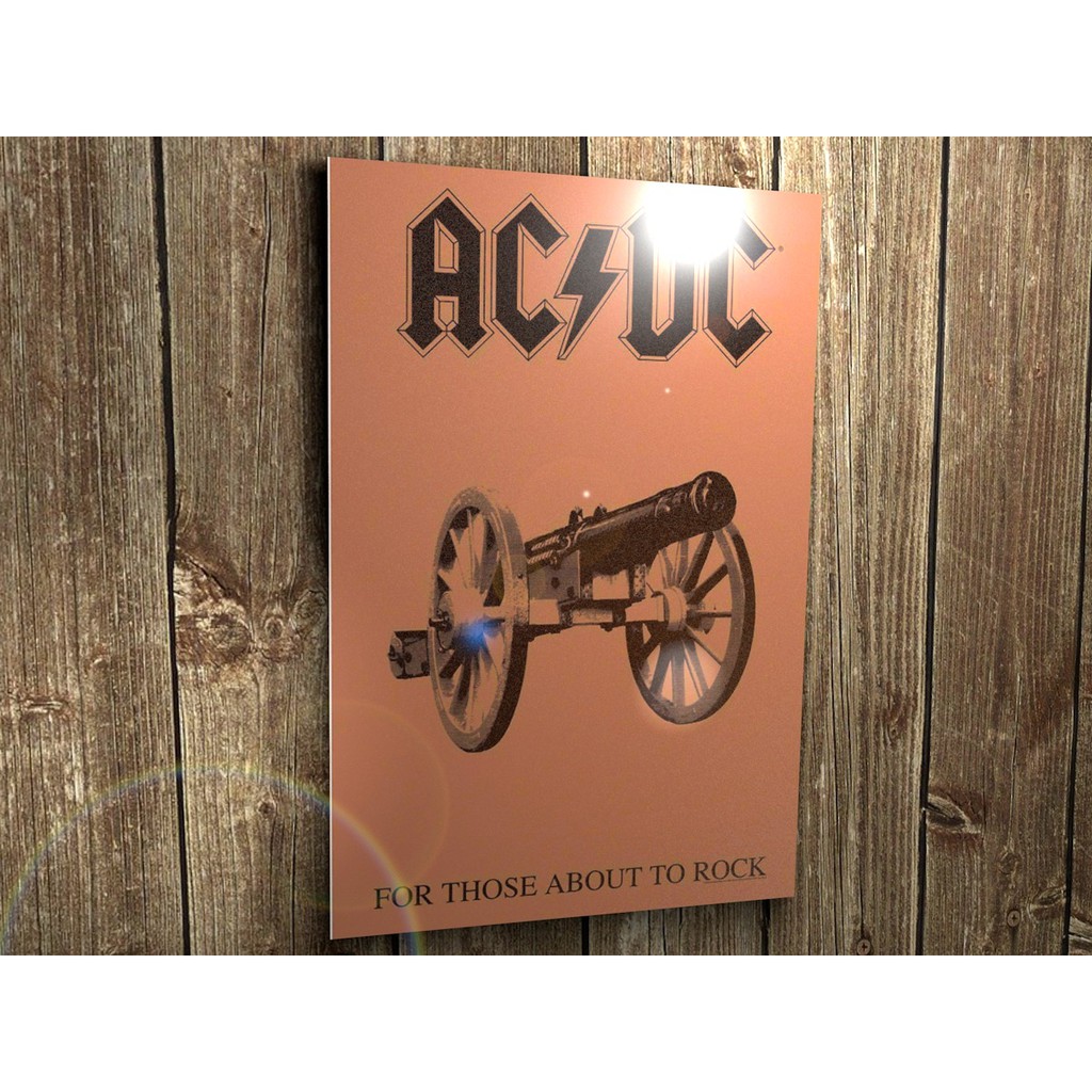 PLACA DECORATIVA ACDC FOR THOSE ABOUT TO ROCK QUADRO BANDAS ROCK METAL ...