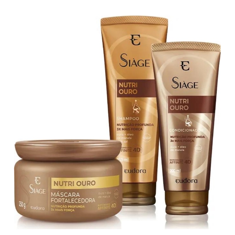 Kit Eudora Nutri Ouro 3 produtos | Shopee Brasil