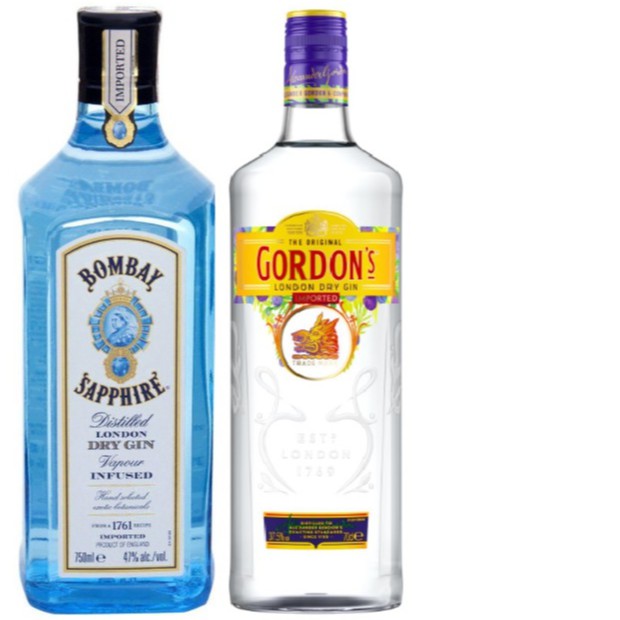 Kit Gin Bombay Sapphire + Gordon's London Dry 750ml cada | Shopee Brasil