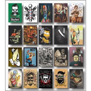 Kit 20 Placas Quadros Decorativos Tema Barbearia