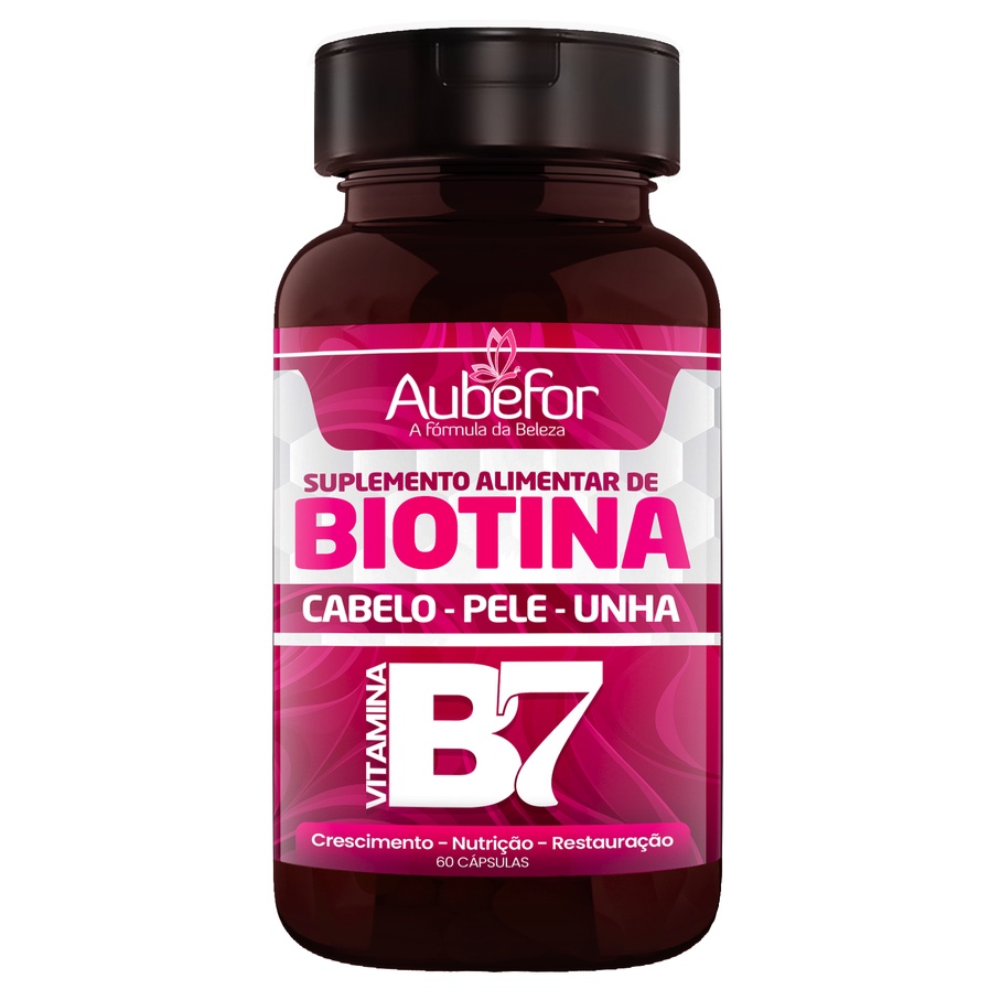 Biotina aubefor vitamina para crescimento capilar projeto rapunzel ...