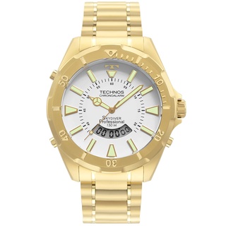 Relógio Technos Masculino Riviera Dourado - 6P79BZ1P em Promoção