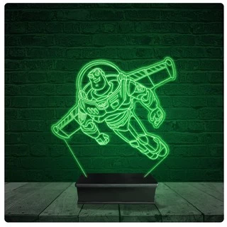 Luminária Abajur Acrílico Led - Buzz Lightyear Toy Story