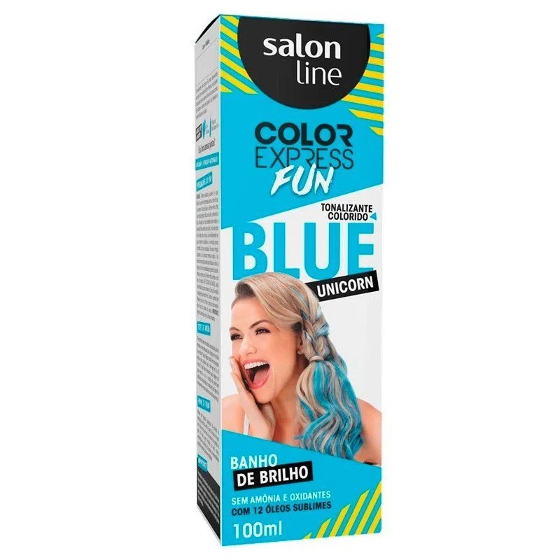 Kit Tonal Color Express Fun Salon Line Blue Unicorn 100g | Shopee Brasil