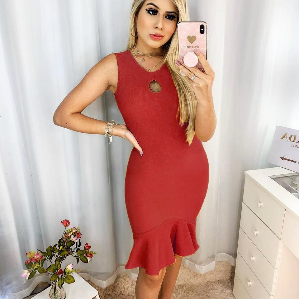 Vestido de best sale malha crepe