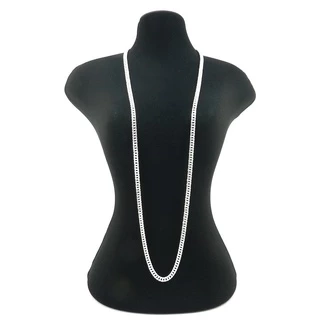Corrente Masculina 80cm 4mm Largura Folheada Prata CR849